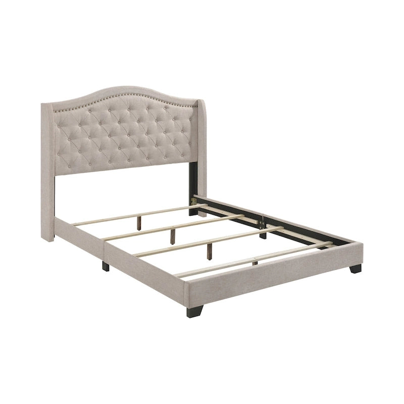 Letto imbottito Tufted Demi-wing a schienale ricurvo