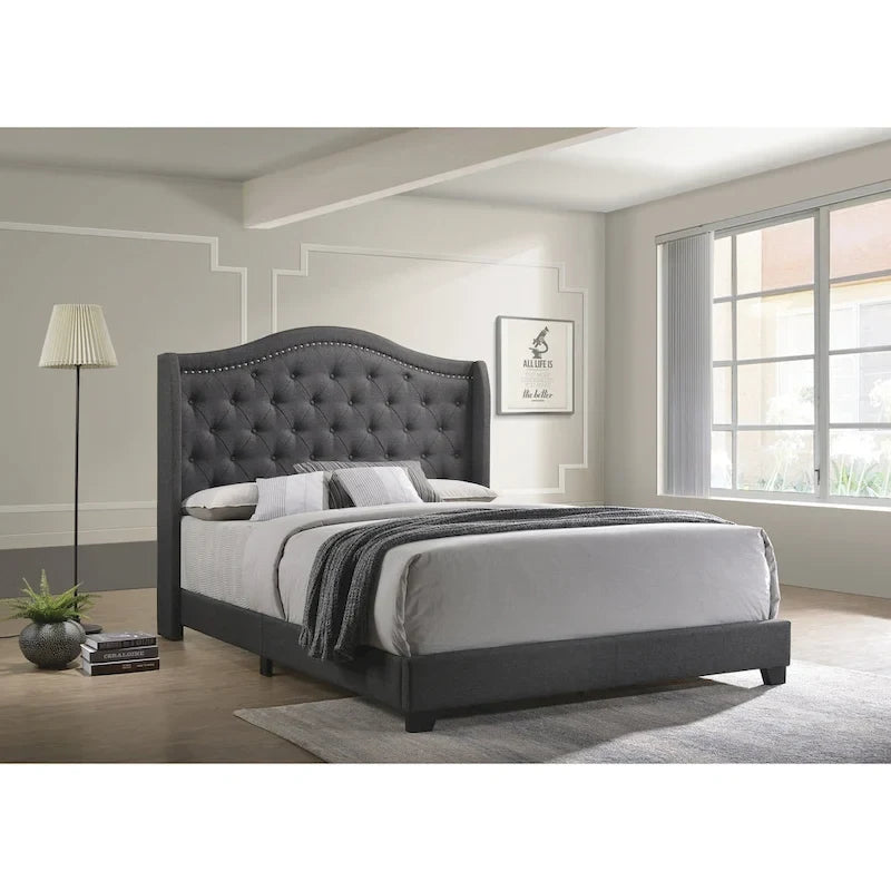 Letto imbottito Tufted Demi-wing a schienale ricurvo