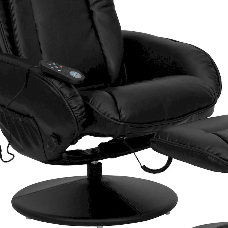 Poltrona reclinabile multiposizione massaggiante con pouf
