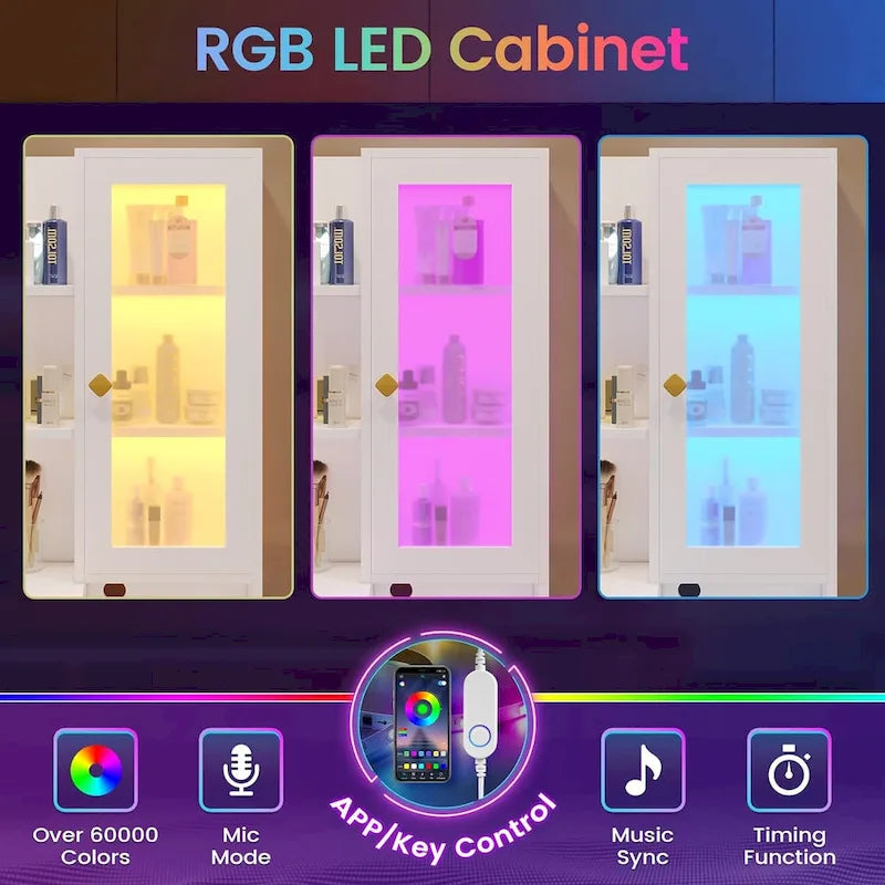 Lampadine per specchiera da trucco e cassettiere con ripiani portaoggetti RGB