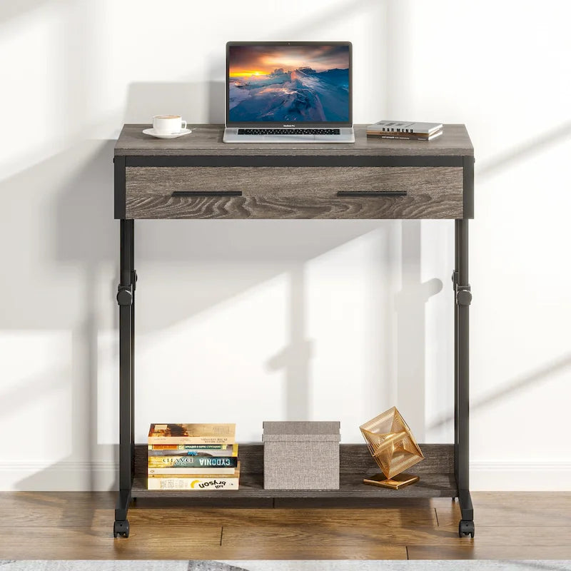 Scrivania per laptop mobile portatile con cassetti