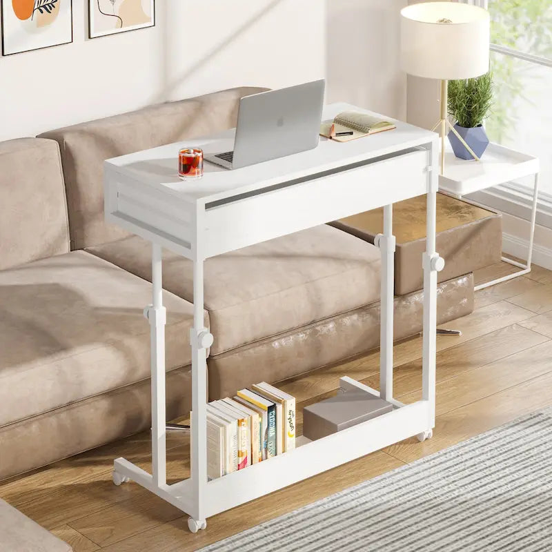 Scrivania per laptop mobile portatile con cassetti