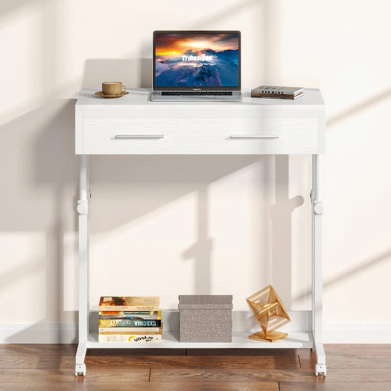 Scrivania per laptop mobile portatile con cassetti