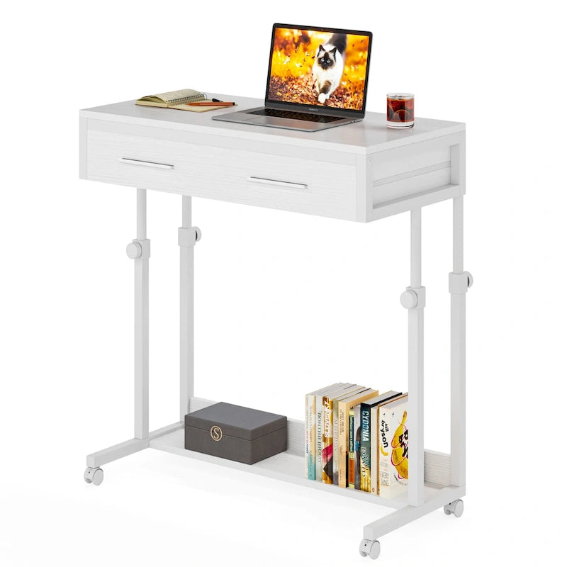 Scrivania per laptop mobile portatile con cassetti