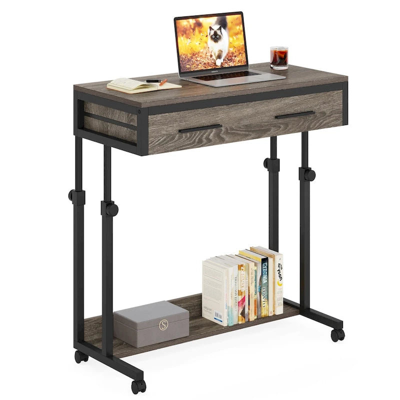 Scrivania per laptop mobile portatile con cassetti