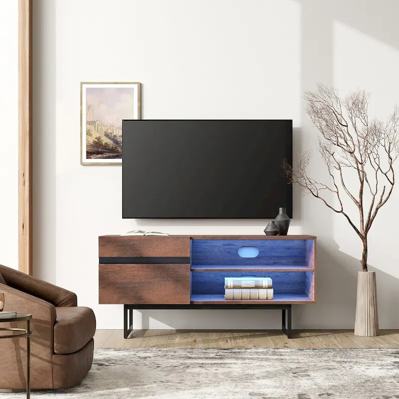 Mobile porta TV moderno per televisori fino a 55 pollici con armadietti contenitori