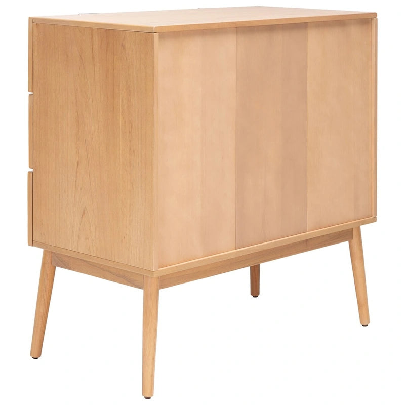 Cassettiera Siddie mid-century con 3 cassetti in rattan - 36Lx18Px36A