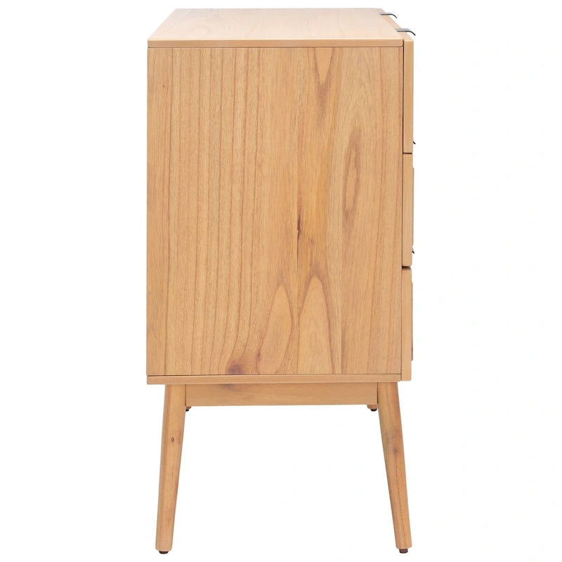 Cassettiera Siddie mid-century con 3 cassetti in rattan - 36Lx18Px36A