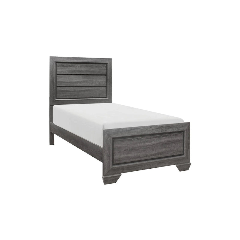 Camera da letto moderna a pannelli grigi 3 pezzi