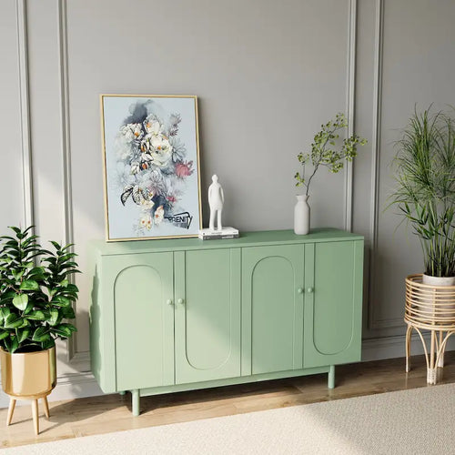Mobile contenitore a 4 ante Intaglio con gambe in pino