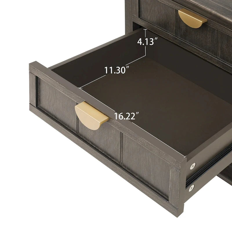Comodino a 2 cassetti, stile americano, tavolino, adatto per camera da letto, soggiorno, studio
