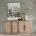 Credenza Jensen in legno di mango e canna intrecciata