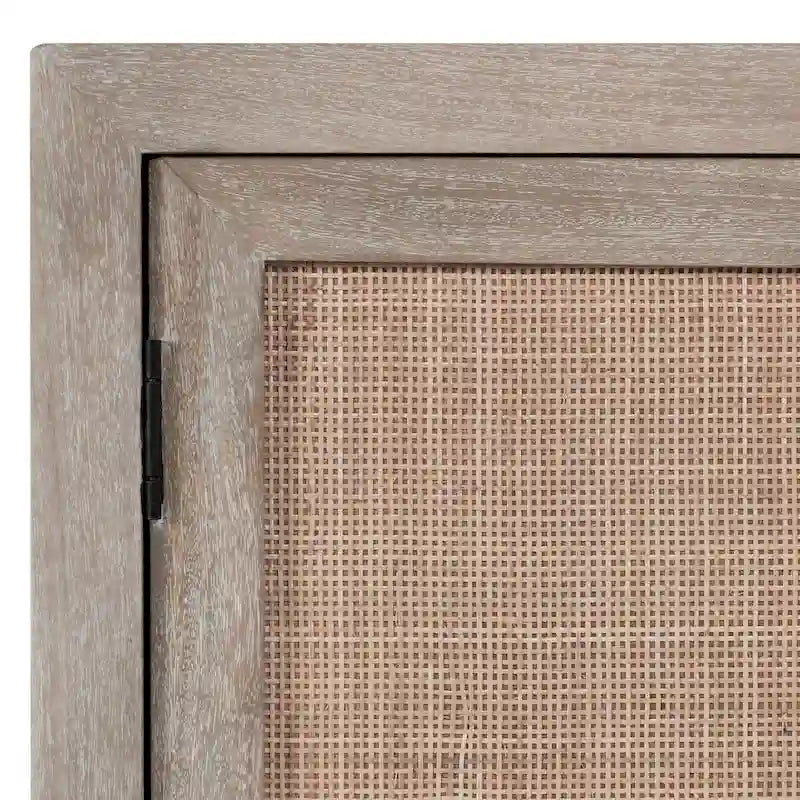 Credenza Jensen in legno di mango e canna intrecciata