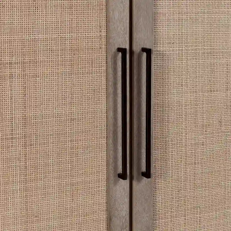 Credenza Jensen in legno di mango e canna intrecciata