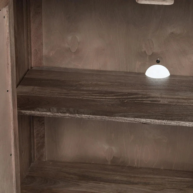 Credenza Jensen in legno di mango e canna intrecciata