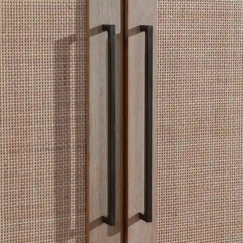 Credenza Jensen in legno di mango e canna intrecciata