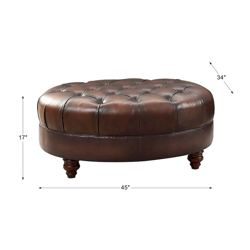 Poggiapiedi in pelle Chesterfield Newport Top Grain